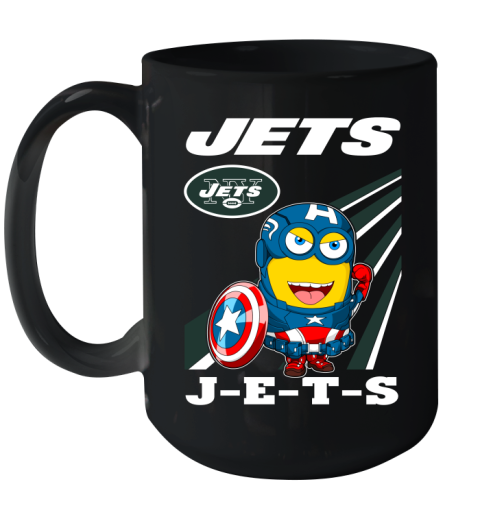 NFL Football New York Jets Captain America Marvel Avengers Minion Shirt Ceramic Mug 15oz