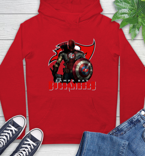 NFL Captain America Thor Spider Man Hawkeye Avengers Endgame Football Tampa Bay Buccaneers Hoodie 10