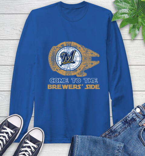 MLB Come To The Milwaukee Brewers Side Star Wars Baseball Sports Long Sleeve T-Shirt 10