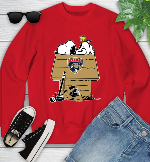 Florida Panthers NHL Hockey Snoopy Woodstock The Peanuts Movie Youth Sweatshirt 9