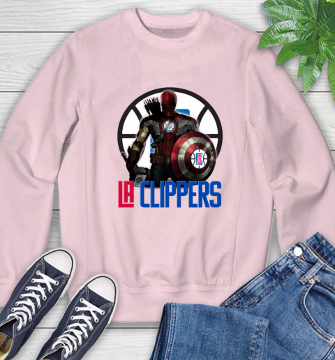 LA Clippers NBA Basketball Captain America Thor Spider Man Hawkeye Avengers Sweatshirt 9