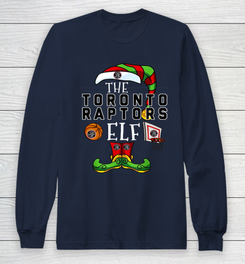 Toronto Raptors Christmas ELF Funny NBA Long Sleeve T-Shirt 2