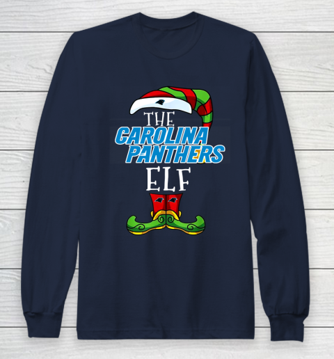 Carolina Panthers Christmas ELF Funny NFL Long Sleeve T-Shirt 2