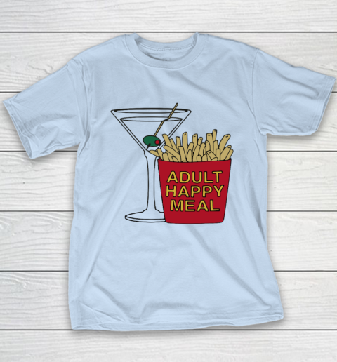 Adult Happy Meal Martini And Fries Youth T-Shirt 5