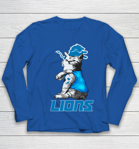 NFL Football My Cat Loves Detroit Lions Youth Long Sleeve 7