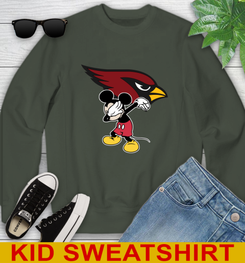 Arizona Cardinals NFL Football Dabbing Mickey Disney Sports Youth Sweatshirt 9