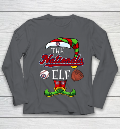 Washington Nationals Christmas ELF Funny MLB Youth Long Sleeve 6
