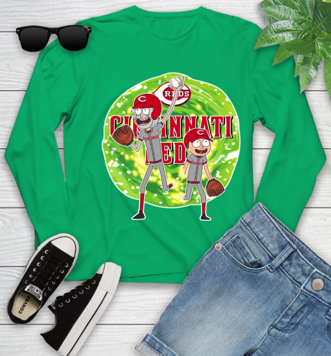 MLB Cincinnati Reds Rick And Morty Baseball Sports Youth Long Sleeve 6