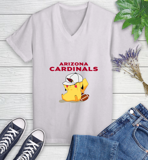 NFL Pikachu Football Sports Arizona Cardinals Women's V-Neck T-Shirt