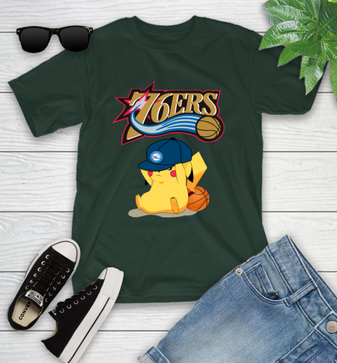 NBA Pikachu Basketball Sports Philadelphia 76ers Youth T-Shirt 5