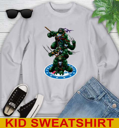 NBA Basketball Philadelphia 76ers Teenage Mutant Ninja Turtles Shirt Youth Sweatshirt 4
