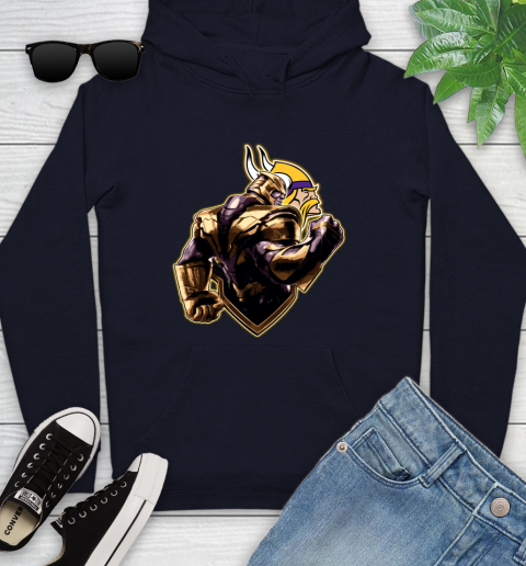 NFL Thanos Avengers Endgame Football Sports Minnesota Vikings Youth Hoodie 4