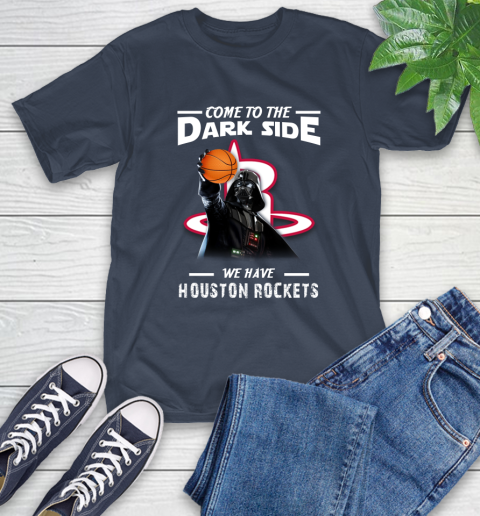 NBA Come To The Dark Side We Have Houston Rockets Star Wars Darth Vader Basketball T-Shirt 3