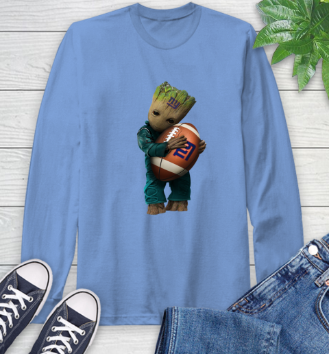 NFL Groot Guardians Of The Galaxy Football Sports New York Giants Long Sleeve T-Shirt 11