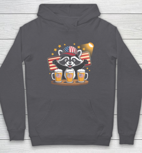 Raccoon red white and brew Funny Independence Day 4th of July Hoodie 4