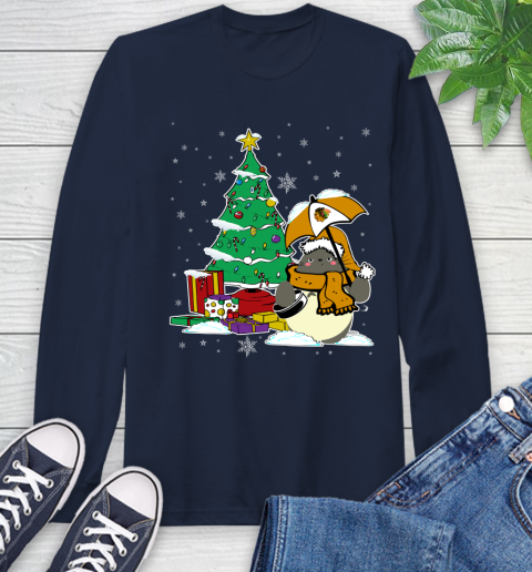 Chicago Blackhawks NHL Hockey Cute Tonari No Totoro Christmas Sports Long Sleeve T-Shirt 3