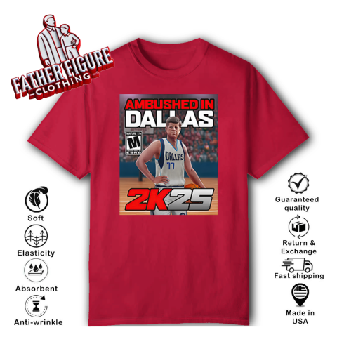 gxqt doncic and john f kennedy ambushed in dallas 2k25 classic t shirt 2 front red