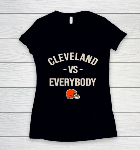 Cleveland Browns Vs Everybody Women's V-Neck T-Shirt