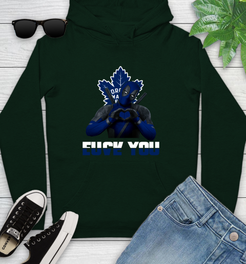 NHL Toronto Maple Leafs Deadpool Love You Fuck You Hockey Sports Youth Hoodie 14