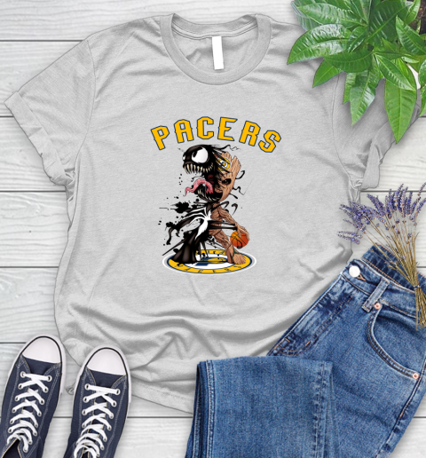 NBA Indiana Pacers Basketball Venom Groot Guardians Of The Galaxy Women's T-Shirt