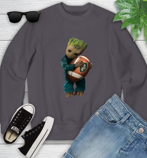 NFL Groot Guardians Of The Galaxy Football Sports New York Jets Youth Sweatshirt 6