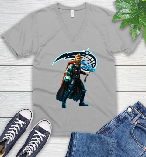 NBA Thor Avengers Endgame Basketball Orlando Magic V-Neck T-Shirt 4