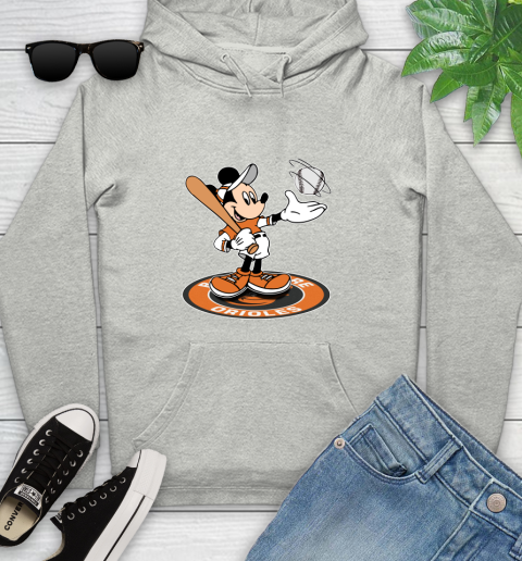MLB Baseball Baltimore Orioles Cheerful Mickey Disney Shirt Youth Hoodie 2