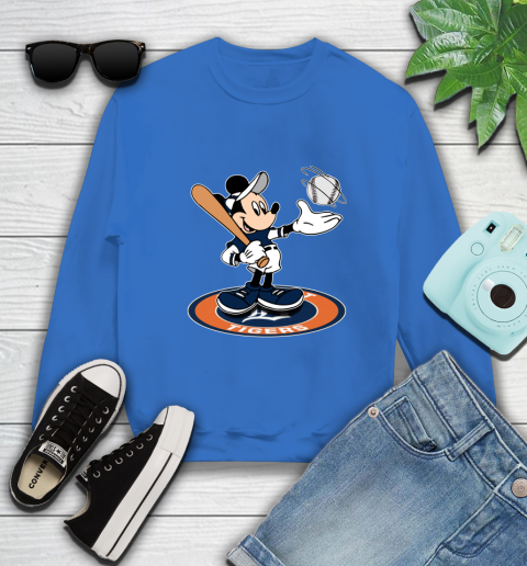 MLB Baseball Detroit Tigers Cheerful Mickey Disney Shirt Sweatshirt 9