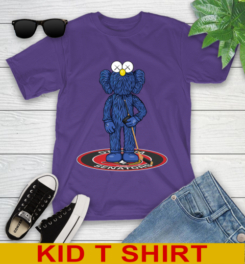 NHL Hockey Ottawa Senators Kaws Bff Blue Figure Shirt Youth T-Shirt 4