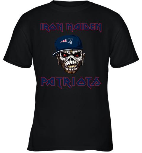 NFL New England Patriots Iron Maiden Rock Band Music Football Sports o8HVmNt2A3B youth t shirt 26 95 151514 front black