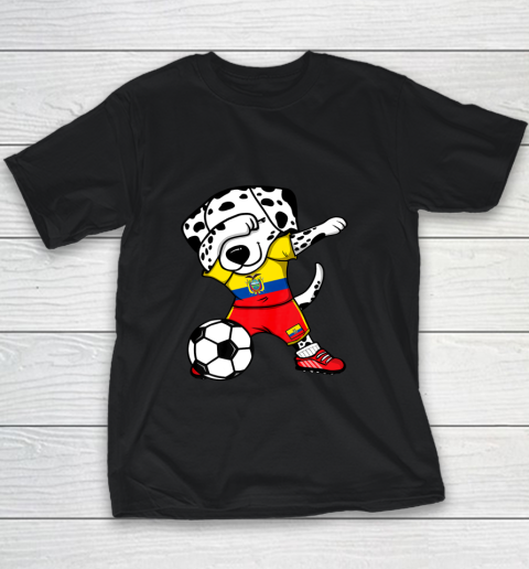 Dabbing Dalmatian Ecuador Soccer Fans Jersey Football Lovers Youth T-Shirt