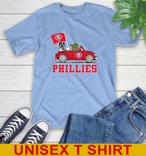 MLB Baseball Philadelphia Phillies Darth Vader Baby Yoda Driving Star Wars Shirt T-Shirt 11