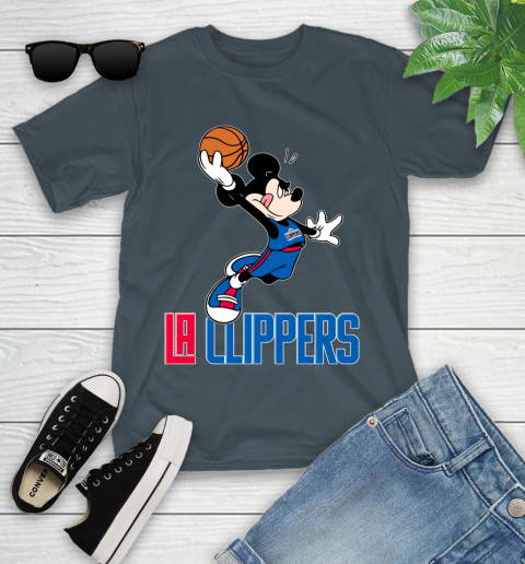 NBA Basketball LA Clippers Cheerful Mickey Mouse Shirt Youth T-Shirt 8
