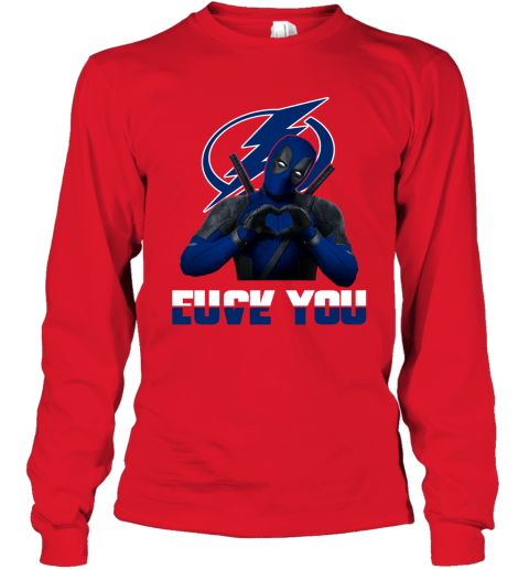 NHL Tampa Bay Lightning Deadpool Love You Fuck You Hockey Sports Wypyq9o86UE long sleeve tee 14 95 151514 front red