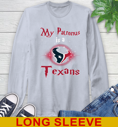 NFL Football Harry Potter My Patronus Is A Houston Texans Long Sleeve T-Shirt - Image 7