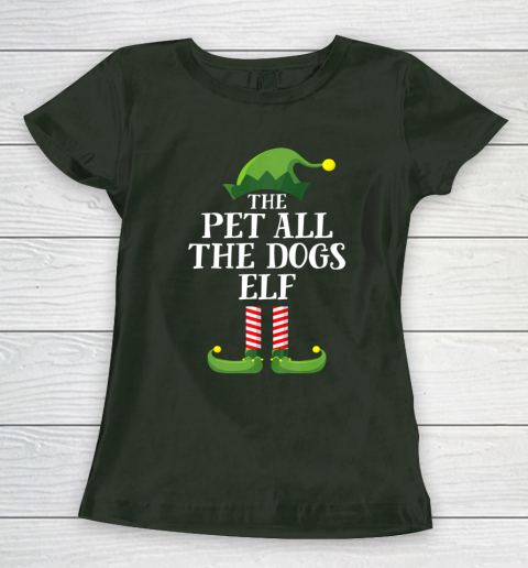 Pet All The Dogs Elf Matching Family Group Christmas Pajama Women's T-Shirt 4