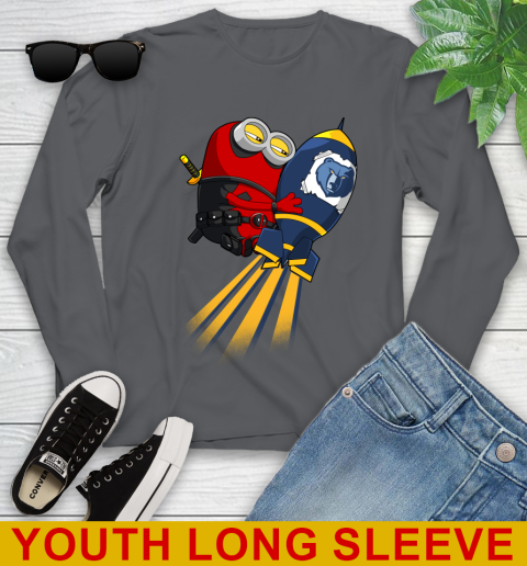 NBA Basketball Memphis Grizzlies Deadpool Minion Marvel Shirt Youth Long Sleeve 9