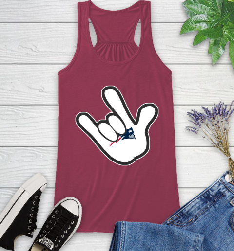 New England Patriots NFL Football Mickey Rock Hand Disney Racerback Tank 8