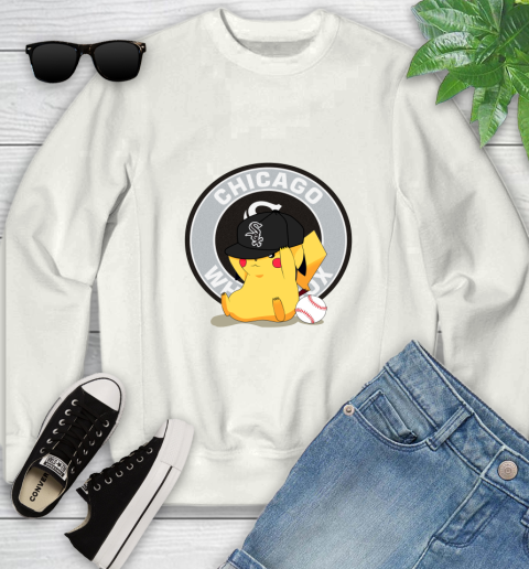 MLB Pikachu Baseball Sports Chicago White Sox Youth Sweatshirt