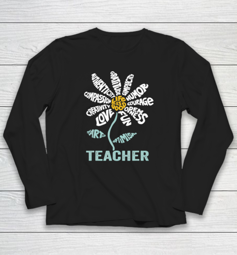 Life is good Teacher Daisy T shirt Teach School Sunflower Long Sleeve T-Shirt