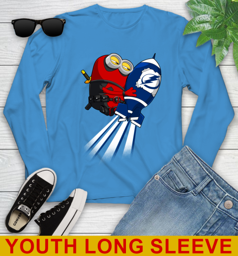 NHL Hockey Tampa Bay Lightning Deadpool Minion Marvel Shirt Youth Long Sleeve 8