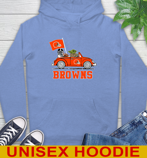 NFL Football Cleveland Browns Darth Vader Baby Yoda Driving Star Wars Shirt Hoodie 11