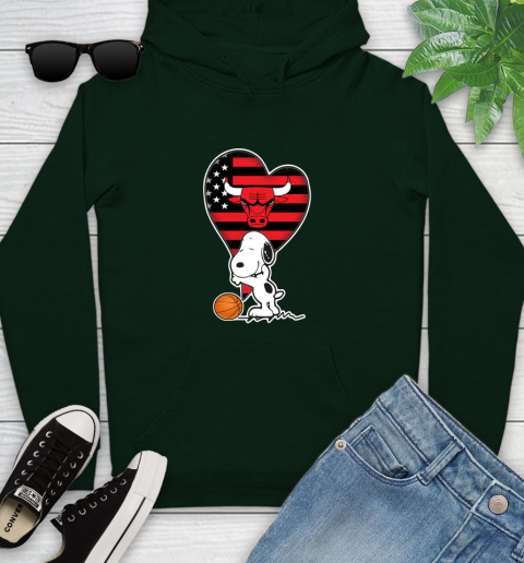 Chicago Bulls NBA Basketball The Peanuts Movie Adorable Snoopy Youth Hoodie 13