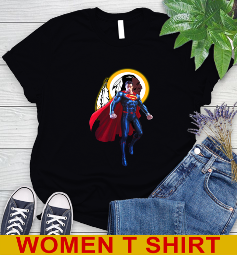 NFL Superman DC Sports Football Washington Redskins Women's T-Shirt 2
