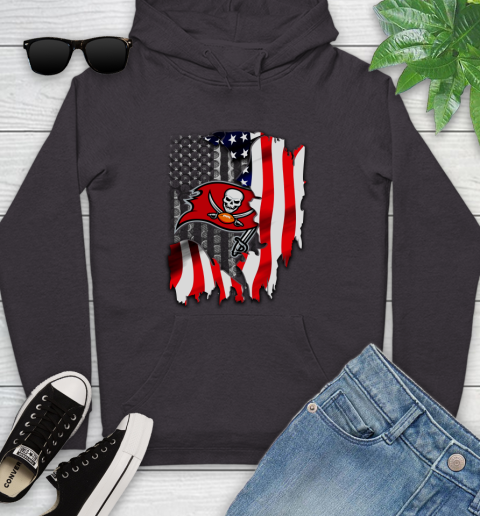 Tampa Bay Buccaneers NFL Football American Flag Youth Hoodie 8
