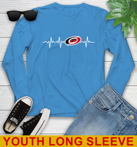 Carolina Hurricanes NHL Hockey Heart Beat Shirt Youth Long Sleeve 8