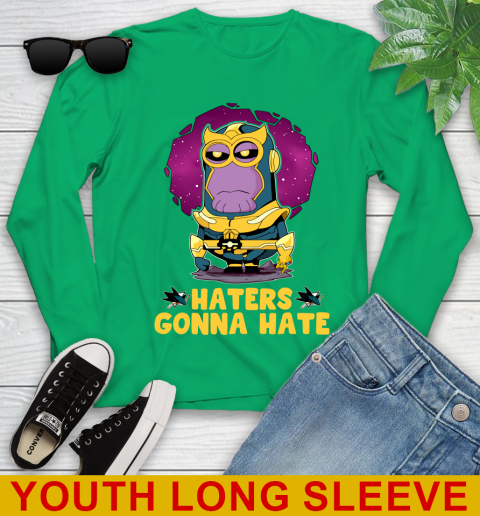 NHL Hockey San Jose Sharks Haters Gonna Hate Thanos Minion Marvel Shirt Youth Long Sleeve 7