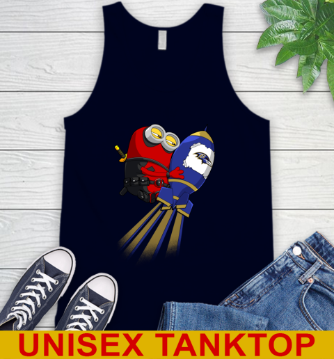 NFL Football Baltimore Ravens Deadpool Minion Marvel Shirt Tank Top 2