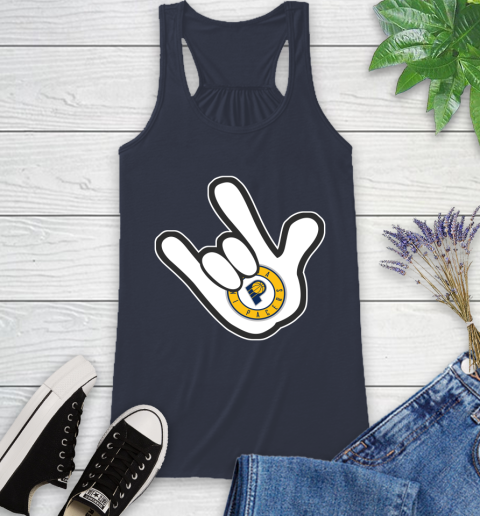 Indiana Pacers NBA Basketball Mickey Rock Hand Disney Racerback Tank 12