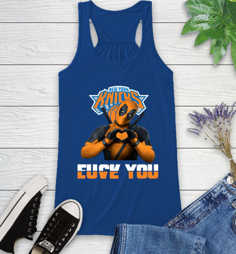 NBA New York Knicks Deadpool Love You Fuck You Basketball Sports Racerback Tank 8